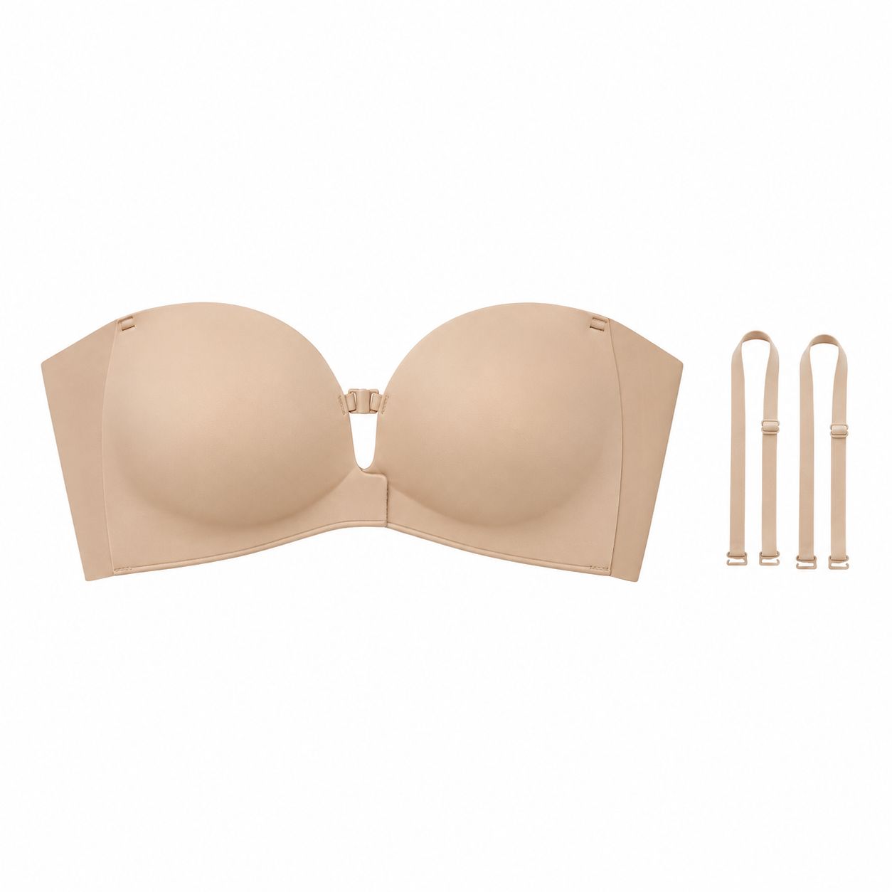 Womens Strapless Front Closure Bra Push Up