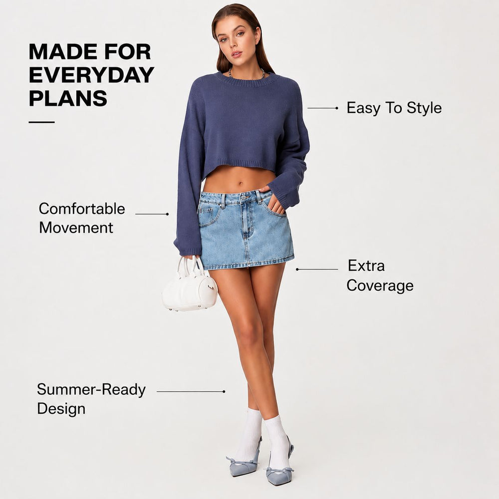 Low Waist Denim Skort